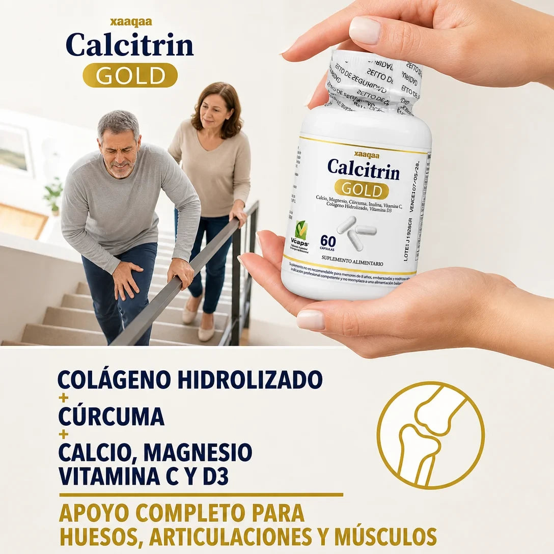 Calcitrin Gold 60 cap. Fómula Premium - Calcio + Vitaminas D3