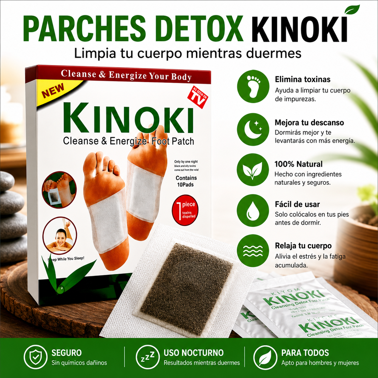 Parches Detox Kinoki Pack 10 UND (5 Pares)
