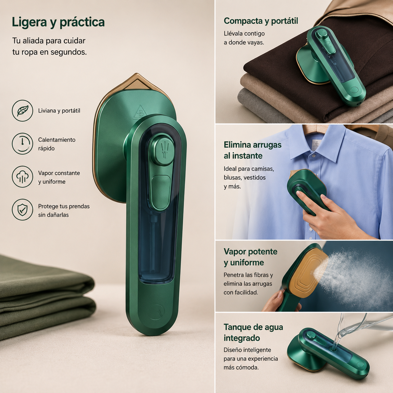 Mini Plancha a Vapor Portatil Star Compass