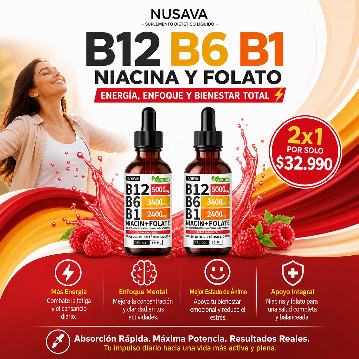 B12 Vitamina B12 - Oferta 2x1 + Envío Gratis