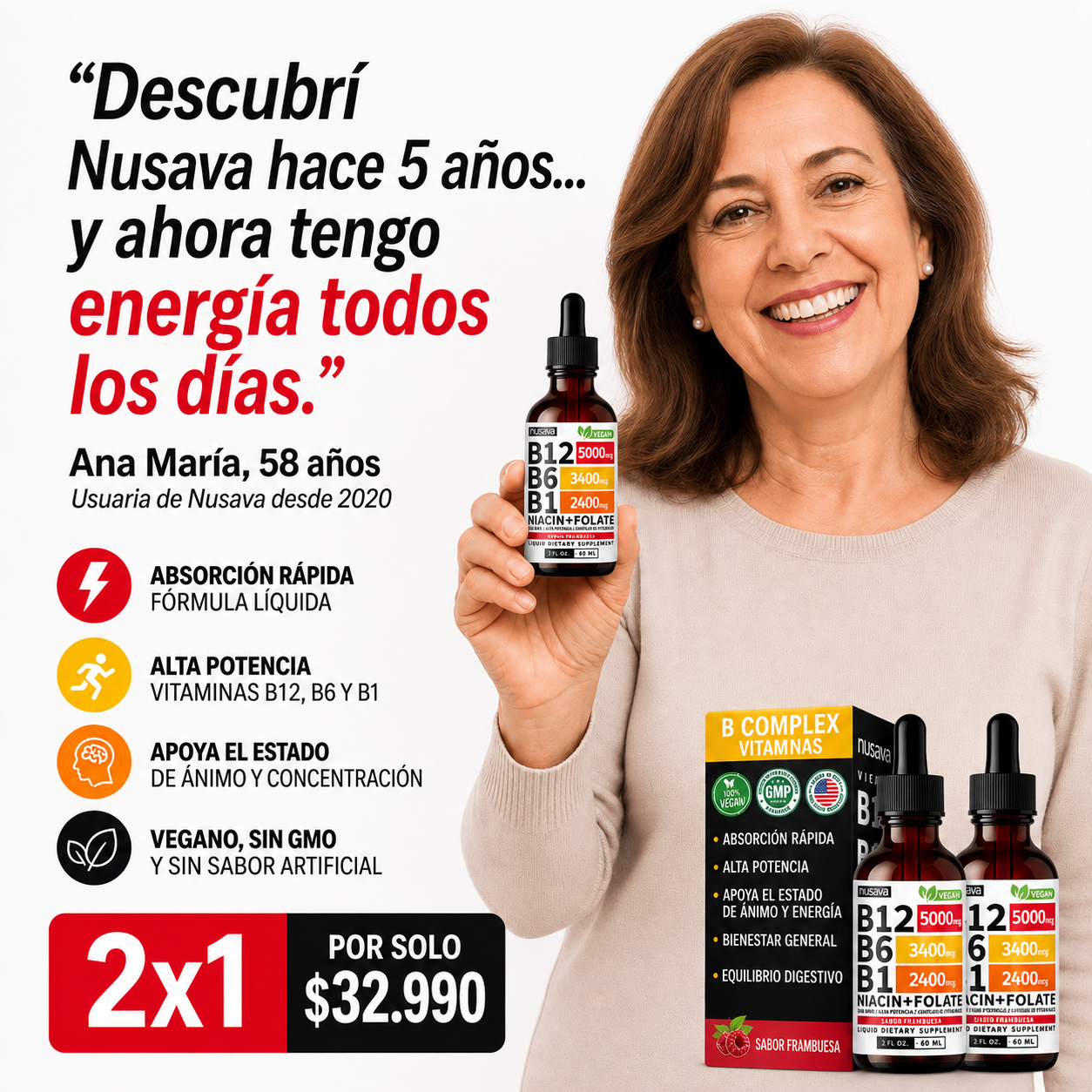 B12 Vitamina B12 - Oferta 2x1 + Envío Gratis
