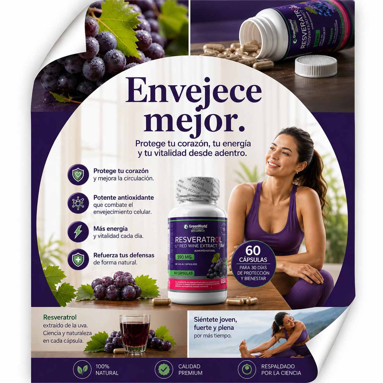 Resveratrol 590 mg - Oferta 2x1 + Envío Gratis