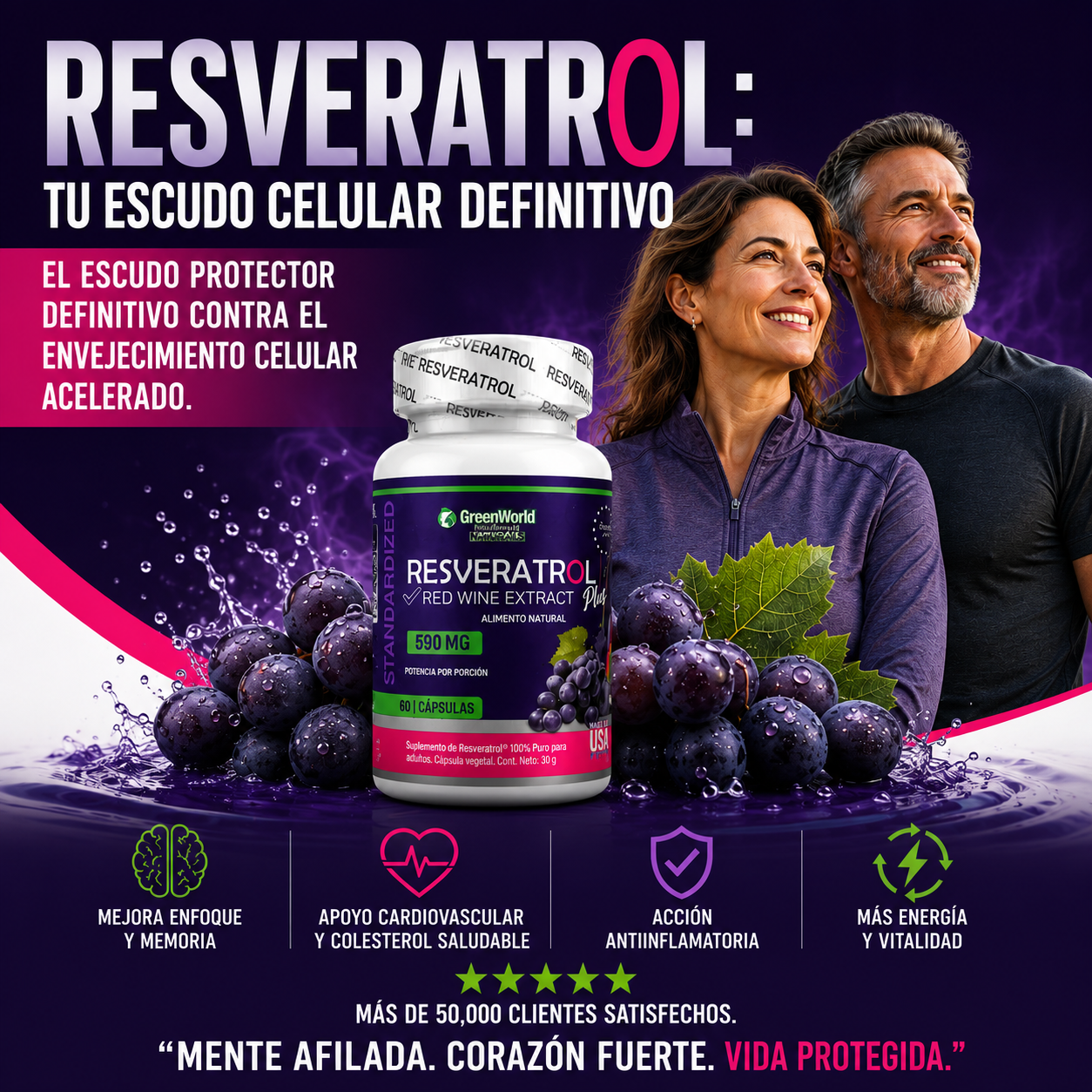 Resveratrol 590 mg - Oferta 2x1 + Envío Gratis
