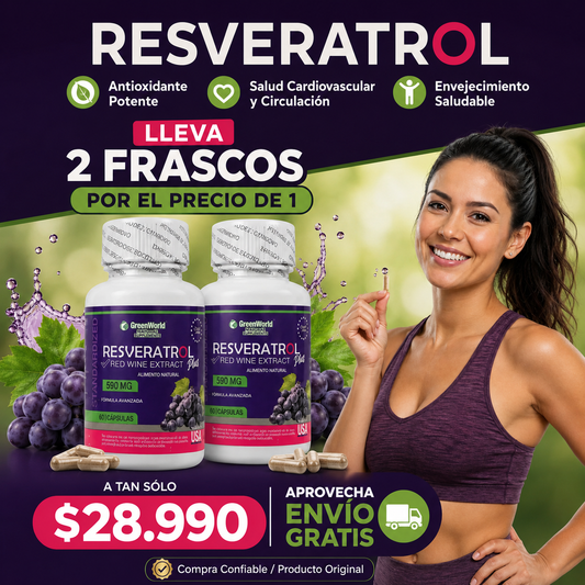 Resveratrol 590 mg - Oferta 2x1 + Envío Gratis