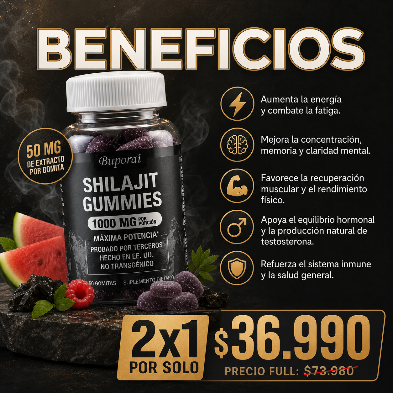 Shilajit Gomitas - Promoción 2x1 + Envío Gratis