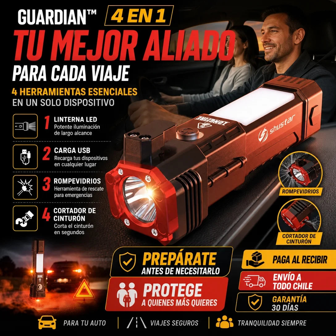 Guardian™ 4 en 1 - Kit de Emergencia para Automóvil