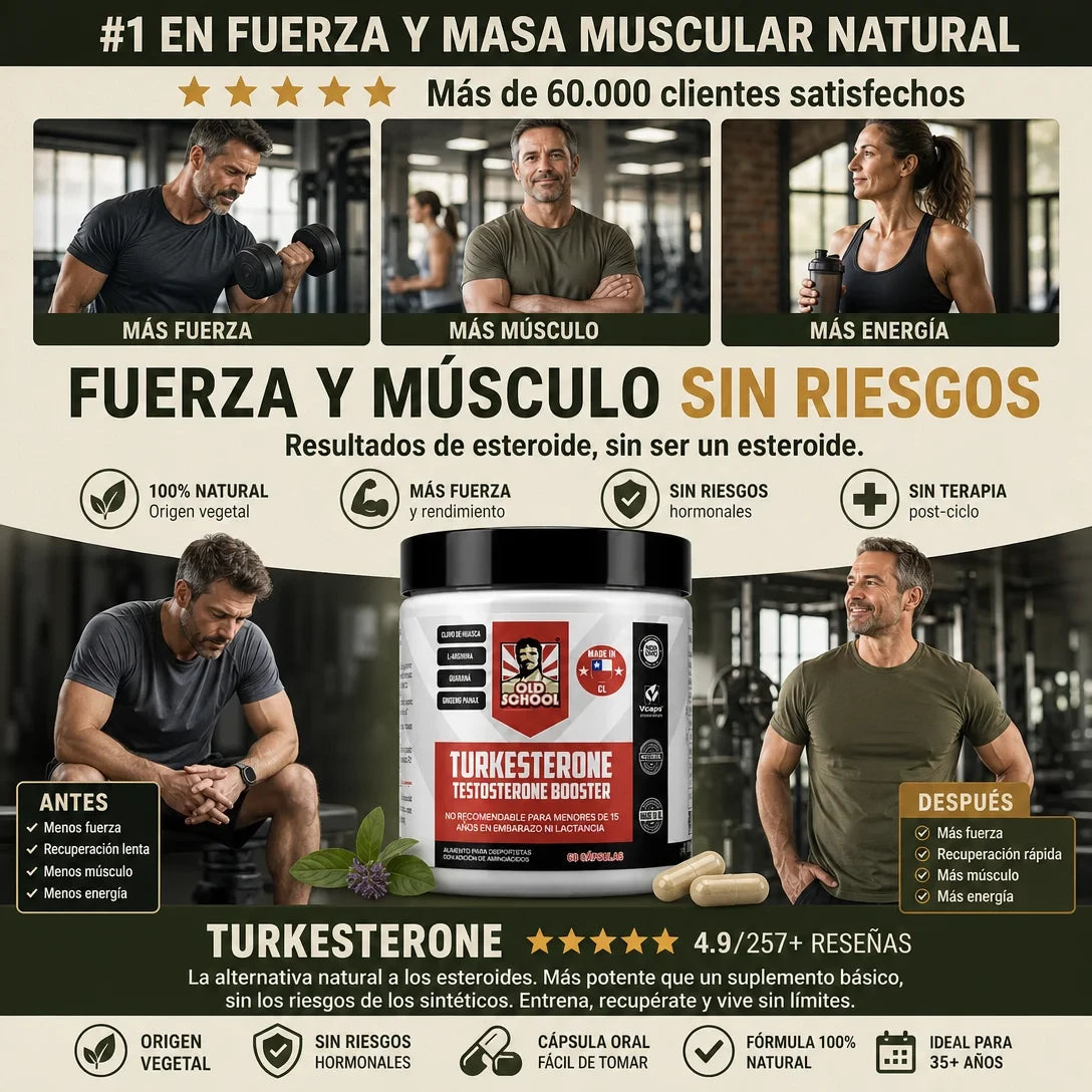Turkesterone  60 Caps Old School Labs Orginal Americano - Promoción 2x1